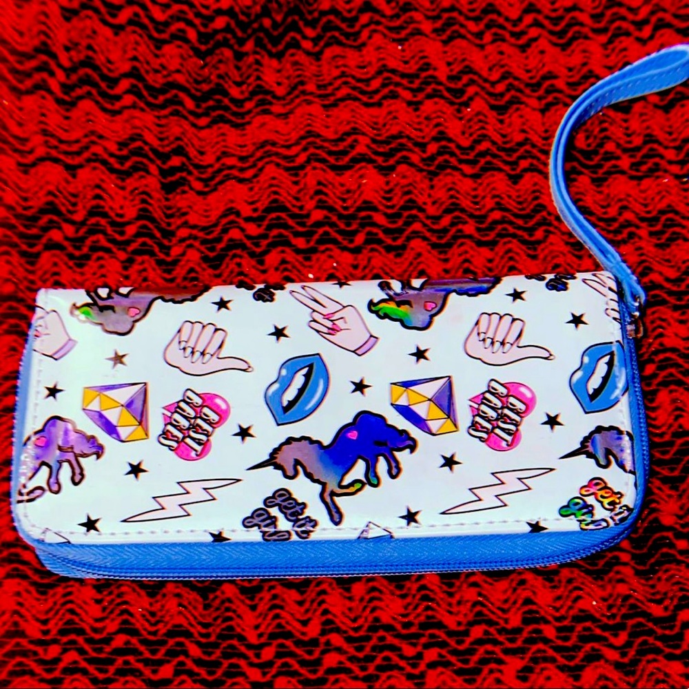“Whateverrr” long wallet includes change pocket and card holders